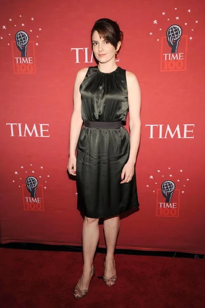 Tina Fey Wearing Reem Acra Dress Arrivals Time 100 Most — Stock Photo, Image