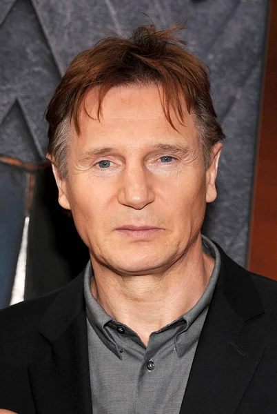Liam Neeson Při Příjezdu Kroniky Narnie Princ Kasaspická Premiéra Divadlo — Stock fotografie