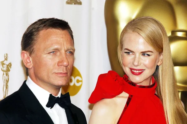 Daniel Craig Nicole Kidman Sala Imprensa Oscars 79Th Annual Academy — Fotografia de Stock