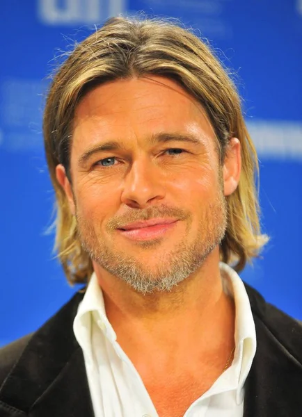 Brad Pitt Press Conference Moneyball Press Conference Toronto International Film — Stock Photo, Image