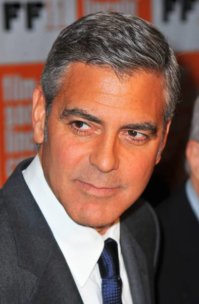 George Clooney Érkezések Leszármazottak Gala Premiere Vetítés New York Filmfesztivál — Stock Fotó