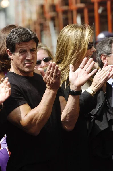 Sylvester Stallone Jennifer Flavin Ceremonia Inducción Star Hollywood Walk Fame — Foto de Stock