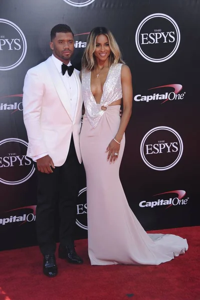 Ciara Russell Wilson Arrivals 2016 Espys Arrivals Microsoft Theater Formerly — Stock Photo, Image