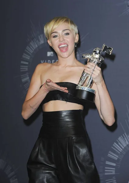 Miley Cyrus Sala Imprensa Mtv Video Music Awards Vma 2014 — Fotografia de Stock