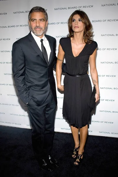 George Clooney Elisabetta Canalis Arrivals National Board Review Motion Pictures — Stock Photo, Image