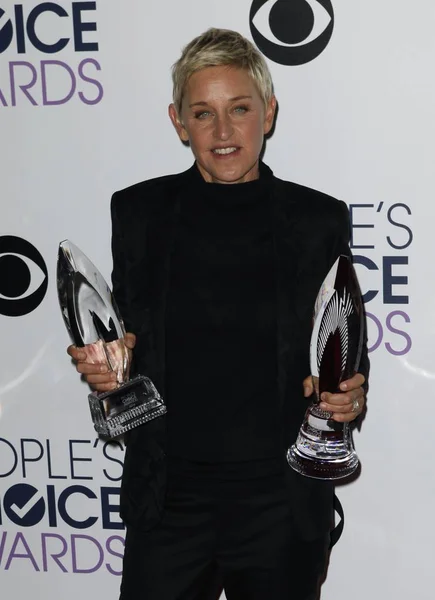Ellen Degeneres Sajtószobában Népi Choice Awards 2016 Sajtószoba Microsoft Theater — Stock Fotó