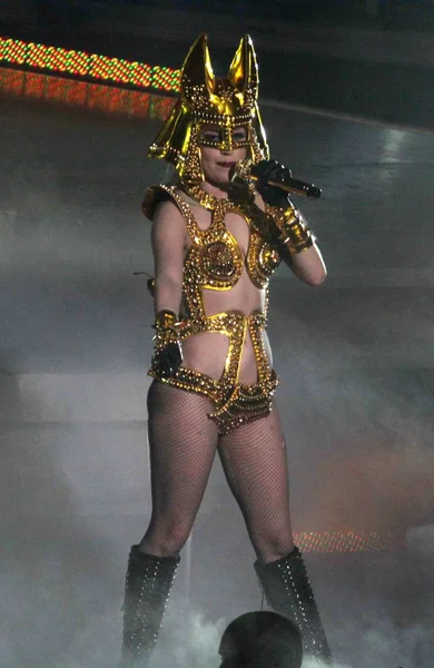 Lady Gaga Сцену Lady Gaga Живуть Концерті Радіо Сіті Музичний — стокове фото