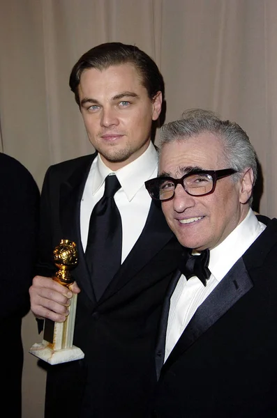 Leonardo Dicaprio Director Martin Scorsese Miramax 2005 Golden Globes Party —  Fotos de Stock