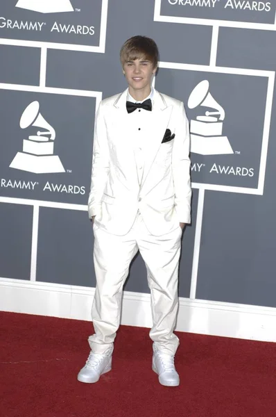 Justin Bieber Chegadas Para 53Rd Annual Grammy Awards Staples Center — Fotografia de Stock