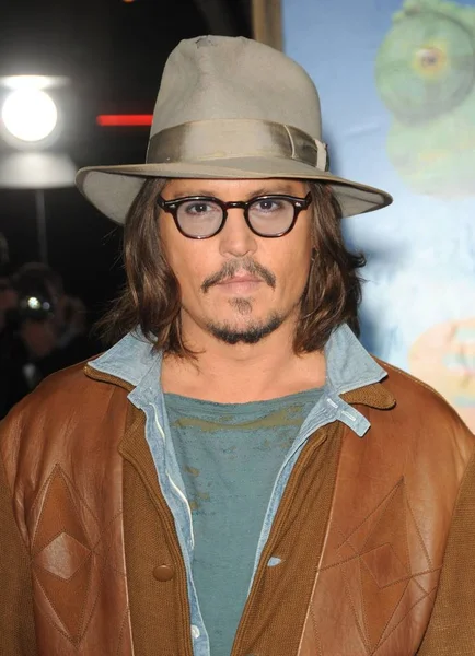Johnny Depp Las Llegadas Para Rango Premiere Village Theatre Westwood — Foto de Stock