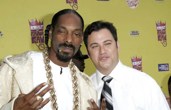 Snoop Dogg Jimmy Kimmel Przybyłych Comedy Central Pieczeń Smaku Flav — Zdjęcie stockowe