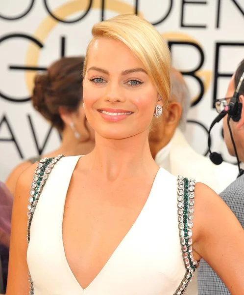 Margot Robbie Las Llegadas Para 71St Golden Globes Awards Arrivals — Foto de Stock