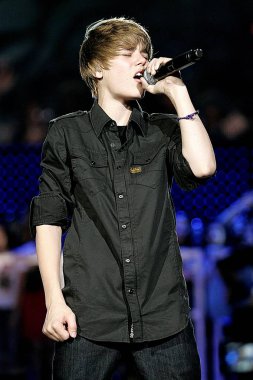 Justin Bieber Pepsi Fan Jam Super Bowl Konser Serisi için sahnede - Thu, South Beach, Miami, Fl Şubat 4, 2010 