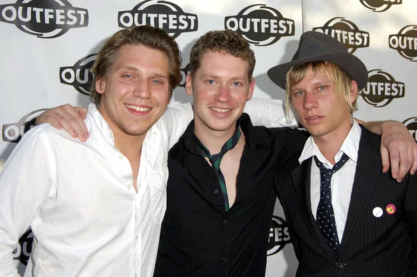 Robert Stadlober Marco Kreuzpaintner Hanno Koffler Vid Ankomster För Outfest — Stockfoto