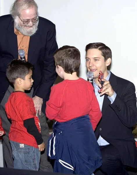 Tobey Maguire Kids Visite Tobey Maguire Exposición Arañas Vivas Para — Foto de Stock