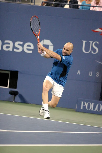 Andre Agassi Voor Open Tennis Toernooi Arthur Ashe Stadion Flushing — Stockfoto