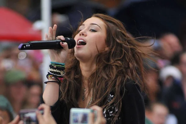 Miley Cyrus Palco Para Nbc Today Show Concert Miley Cyrus — Fotografia de Stock