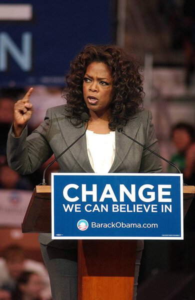 Oprah Winfrey in attendance for Barack Obama Campaign Rally for Democratic Presidential Primary with Oprah Winfrey, The Verizon Wireless Arena, Manchester, NH, December 09, 2007. Photo by: Kristin Callahan/Everett Collection