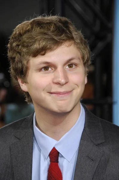 Michael Cera Podczas Przyjazdów Premiere Superbad Grauman Chinese Theatre Los — Zdjęcie stockowe