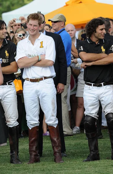 Princ Harry Který Účastní Veuve Clicquot Manhattan Polo Classic Aby — Stock fotografie