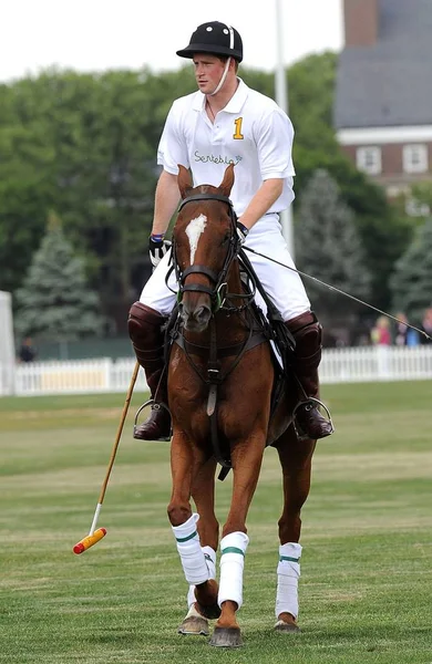 Princ Harry Při Účasti Veuve Cliceve Polo Classic Prospěchu Amerických — Stock fotografie