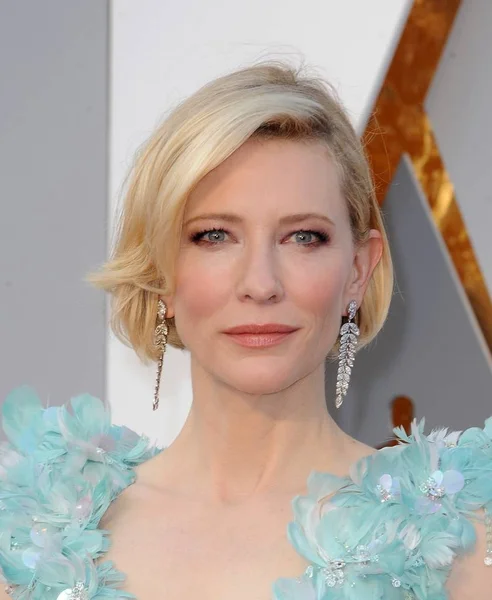 Cate Blanchett Con Pendientes Tiffany Las Llegadas Los 88Th Academy — Foto de Stock
