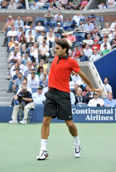 Roger Federer Uma Aparição Pública Open 2009 Tennis Tournament Sun Imagem De Stock