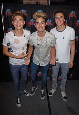 Ricky Garcia, Emery Kelly, Liam Attridge Planet Hollywood Forever In Your Mind (Fiym) için bir kamu görünüm de, Planet Hollywood Times Square, New York, Ny Temmuz 5, 2016. Fotoğraf: Derek Storm / Everett Koleksiyonu