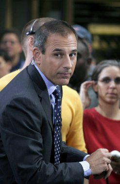 Matt Lauer Faith Hill ile Nbc Today Show Konser Serisi için sahnede, Rockefeller Center, New York, Ny, Ağustos 05, 2005. Fotoğraf: Fernando Leon / Everett Koleksiyonu