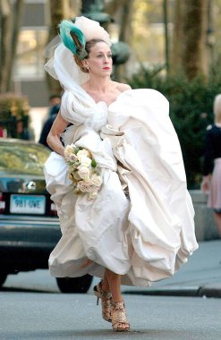 Sarah Jessica Parker (Vivienne Westwood elbisesi giyiyor) Sex And The City için yerde: Film, Manhattan, New York, Ny, Ekim 12, 2007. Fotoğraf: Kristin Callahan / Everett Koleksiyonu