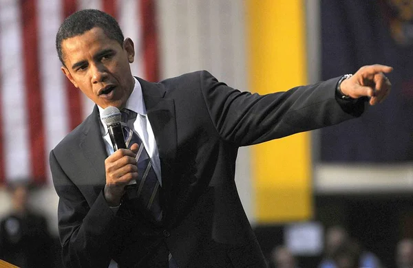 Demokratyczna Kandydat Prezydenta Illinois Senator Barack Obama Publicznym Wyglądzie Dla — Zdjęcie stockowe