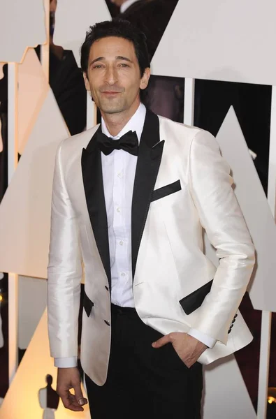 Adrien Brody Oscara 2015 Příjezdy Dolby Theatre Hollywoodu Highland Center — Stock fotografie