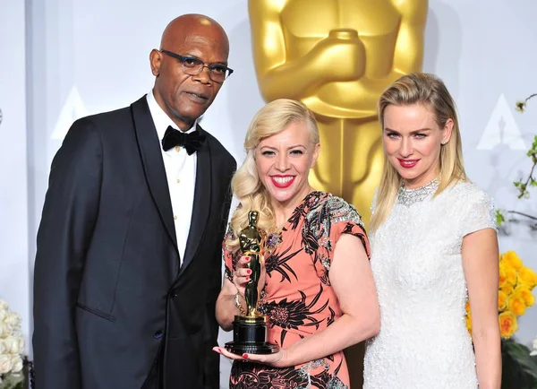 Samuel Jackson Presentator Catherine Martin Beste Voltooiing Kostuumontwerp Naomi Watts — Stockfoto