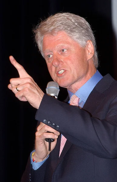 Presidente Bill Clinton Habla Estreno Caza Del Presidente Centro Artes — Foto de Stock