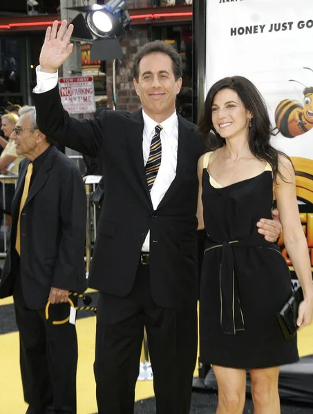 Jerry Seinfeld Jessica Sklar Arrivals Los Angeles Premiere Bee Movie — Stock Photo, Image