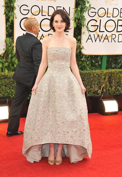 Michelle Dockery Vestida Con Vestido Oscar Renta Las Llegadas Los — Foto de Stock