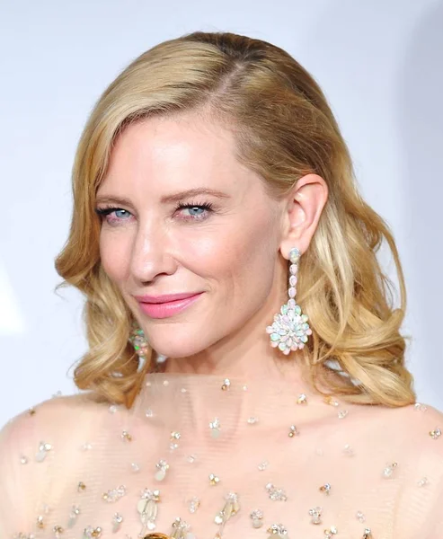 Cate Blanchett Indossando Orecchini Chopard Miglior Interpretazione Attrice Ruolo Principale — Foto Stock