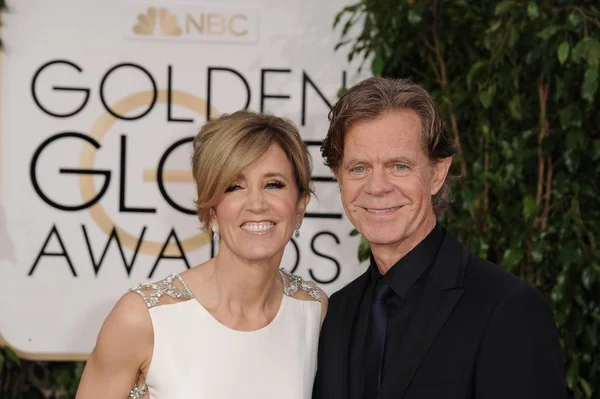 Felicity Huffman William Macy Arrivals 72Nd Annual Golden Global Awards — стоковое фото