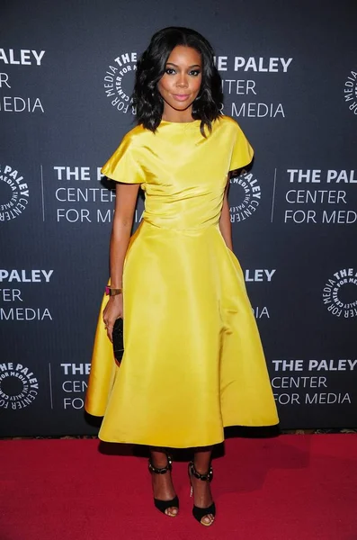 Gabrielle Union Vestindo Vestido Rosie Assoulin Nas Chegadas Para Paley — Fotografia de Stock