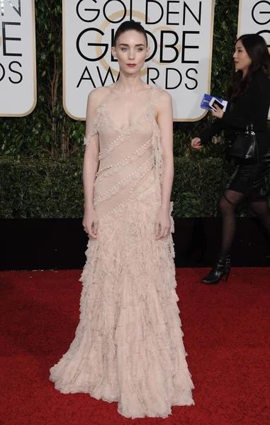 Rooney Mara Wearing Alexander Mcqueen Gown Arrivals 73Rd Annual Golden — Stock Photo, Image