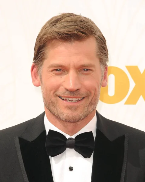 Nikolaj Coster Waldau Érkezések Primetime Emmy Awards 2015 Érkezések Microsoft Jogdíjmentes Stock Képek