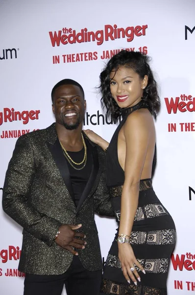 Kevin Hart Eniko Parrish Arrivals Wedding Ringer Premiere Tcl Chinese Imagen de stock