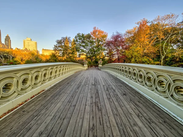 The Bow Bridge  is a cast iron bridge located in Central Park, New York City, crossing over The Lake in autumn