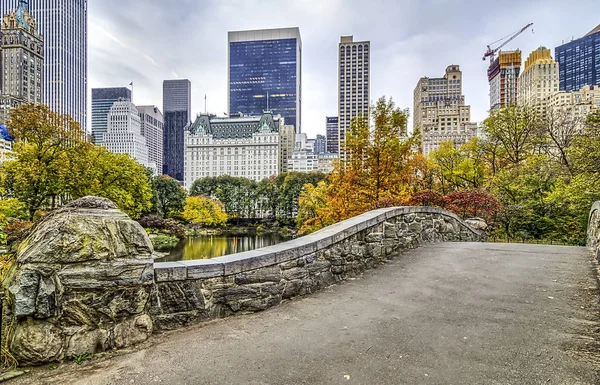 Gapstow Köprüsü Central Park New York City Deki Manhattan Simgeler — Stok fotoğraf