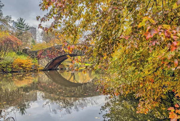 Gapstow Most Jest Jedną Ikon Manhattanu Nowym Jorku Central Park — Zdjęcie stockowe