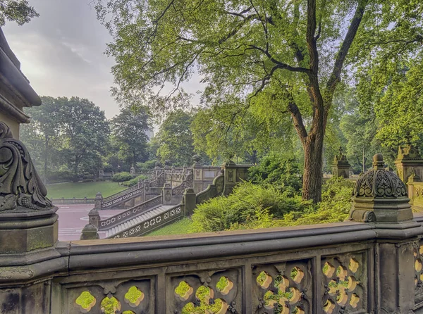 Bethesda Terrace Fountain Overlook Lake New York City Central Park — Stock Photo, Image