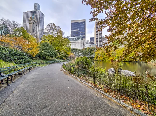 Central Park New York Hôtel Plaza Automne — Photo