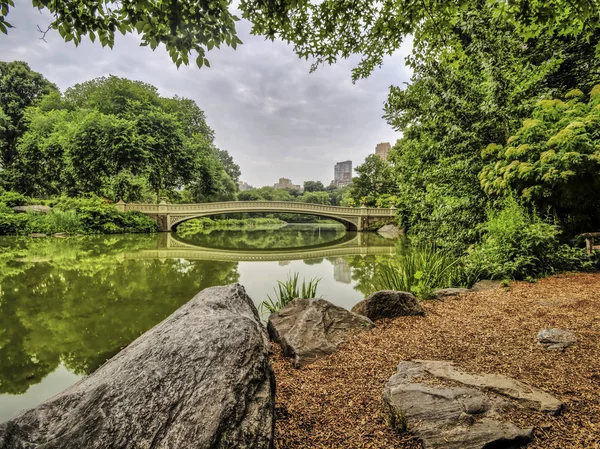 Bow Bridge Puente Hierro Fundido Situado Central Park Nueva York — Foto de Stock