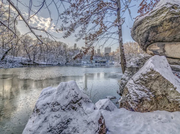 Ved Søen Central Park New York City - Stock-foto