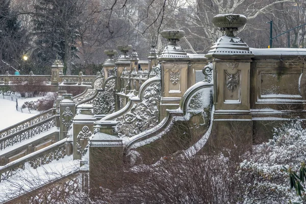 Bethesda Terrace Fountain Har Utsikt Innsjøen New Yorks Central Park – stockfoto